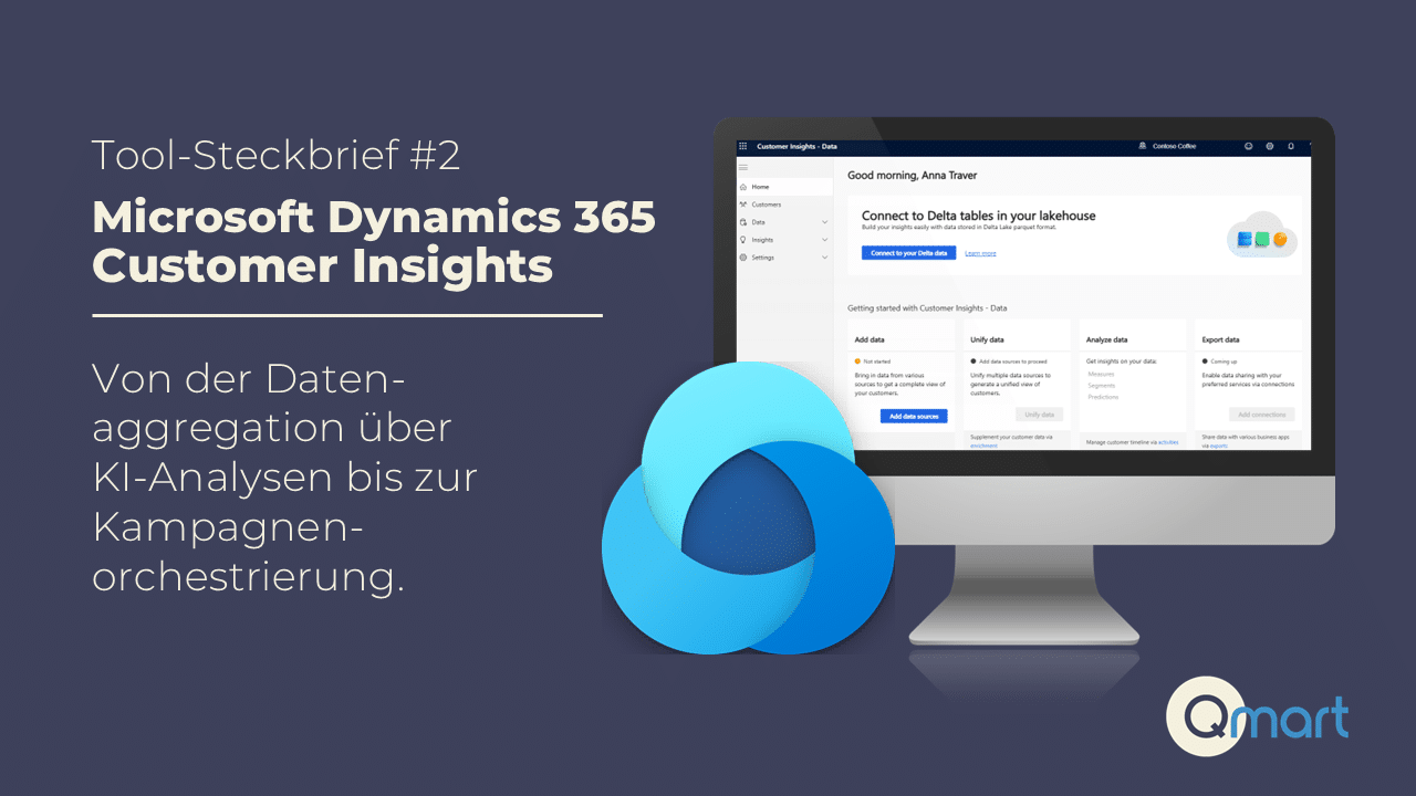 Bildschirm mit Microsoft Dynamics 365 Customer Insights – symbolisiert datengetriebenes Marketing.